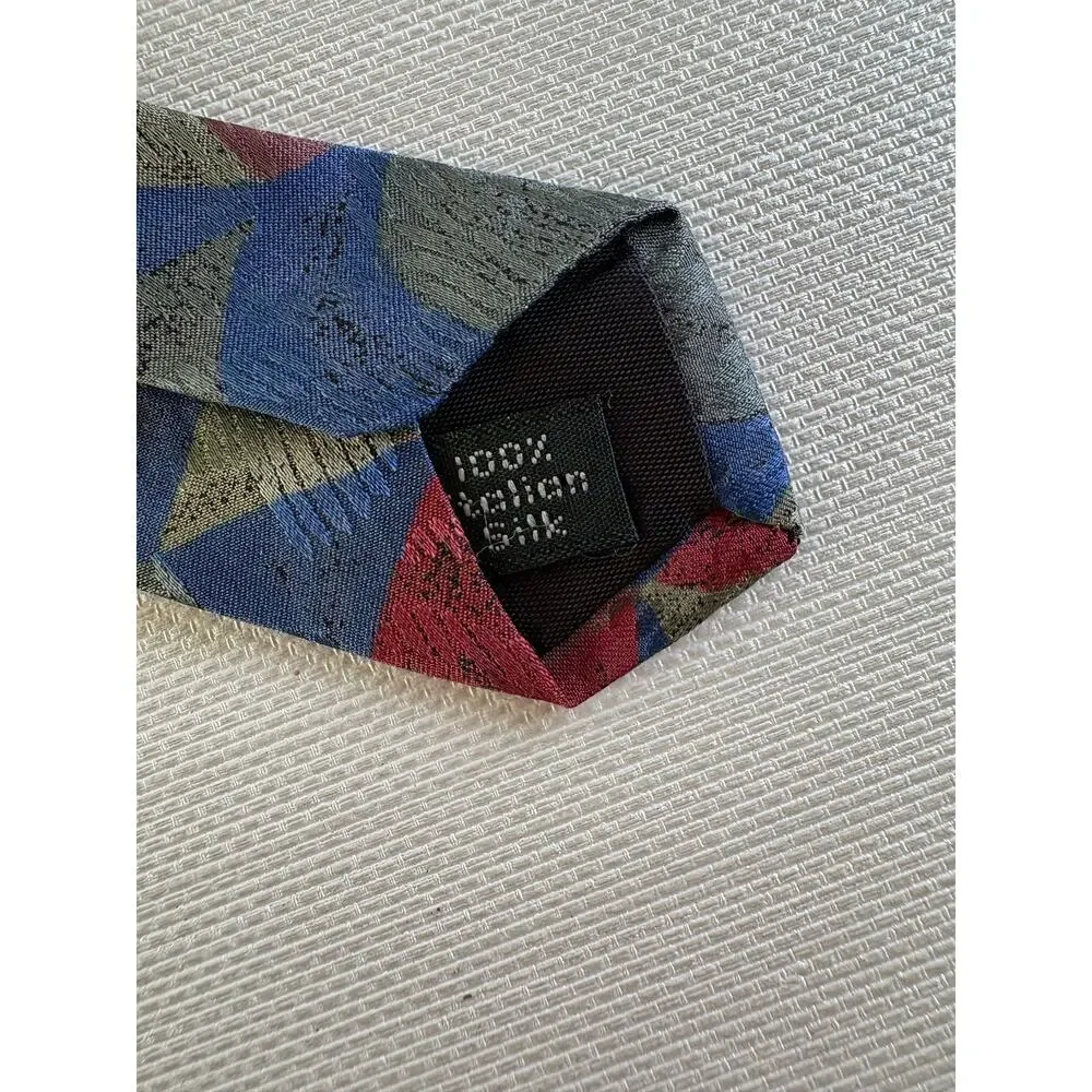 Zylos George Machado 100% Italian silk tie 1990s geometric pattern